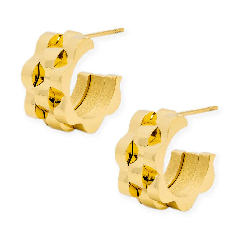 Bracha | Rolly Baby Huggie Hoops in Gold Tone