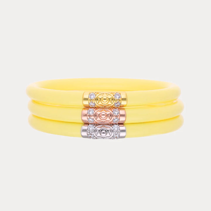 BuDhaGirl | Set of Three | Three Kings All Weather Bangles in Butter Yellow