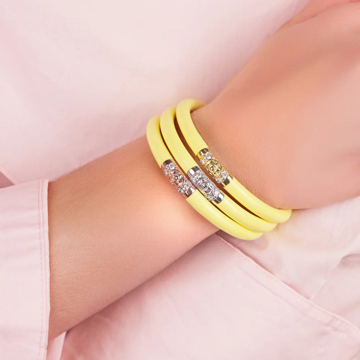 BuDhaGirl | Set of Three | Three Kings All Weather Bangles in Butter Yellow