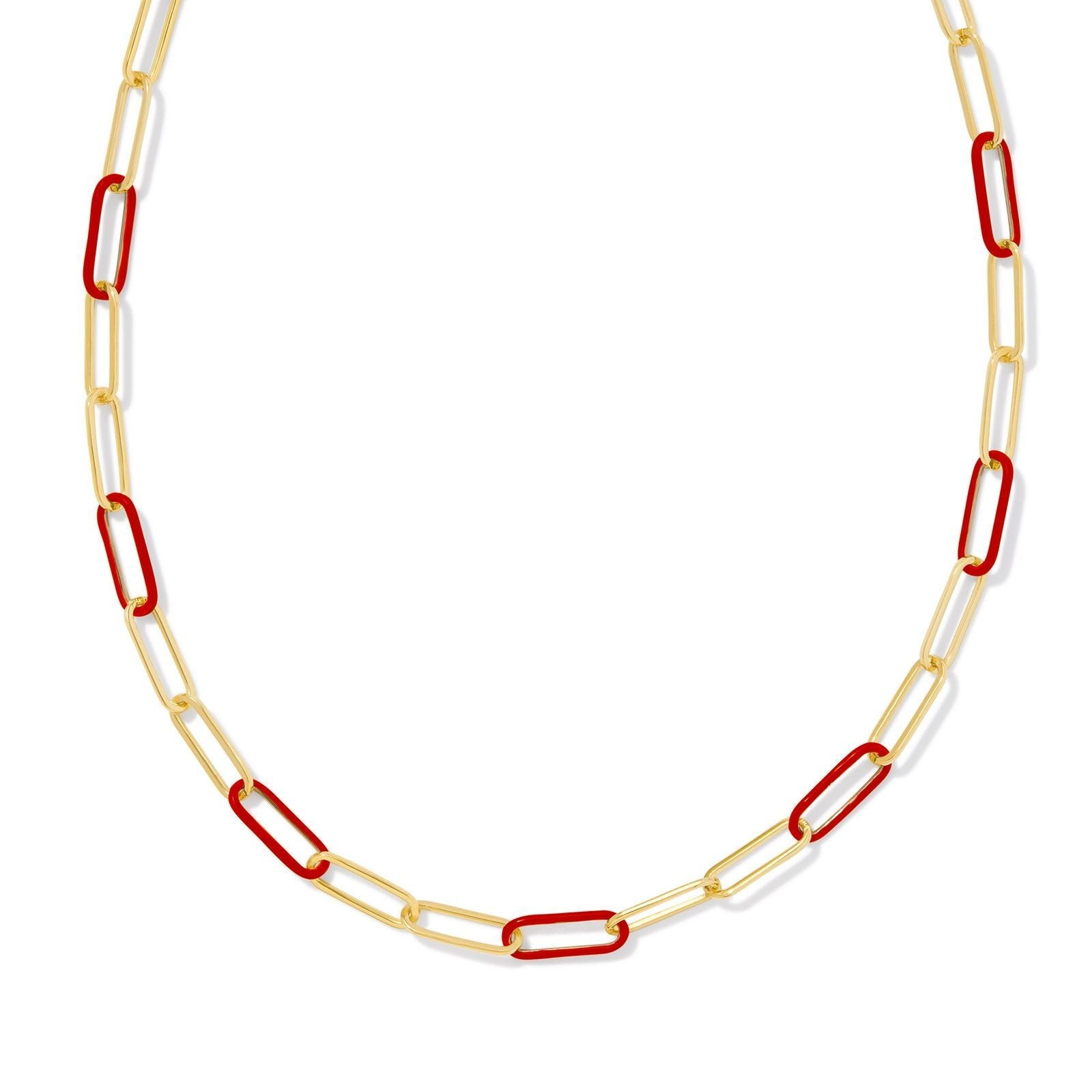 Kendra Scott | Ainsley Gold Convertible Chain Necklace in Red Enamel