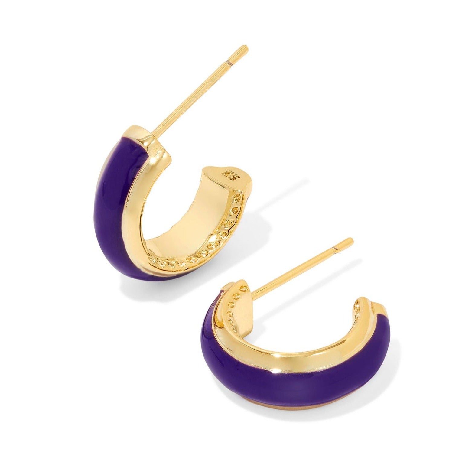 Kendra Scott | Ainsley Gold Huggie Earrings in Purple Enamel