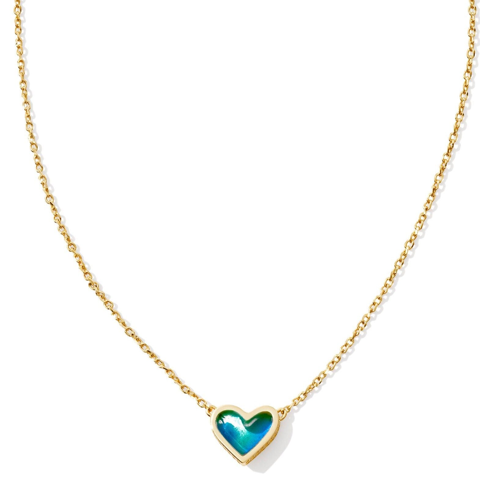 Kendra Scott Black Heart Pendant Necklace Elisa Gold Kendra Scott