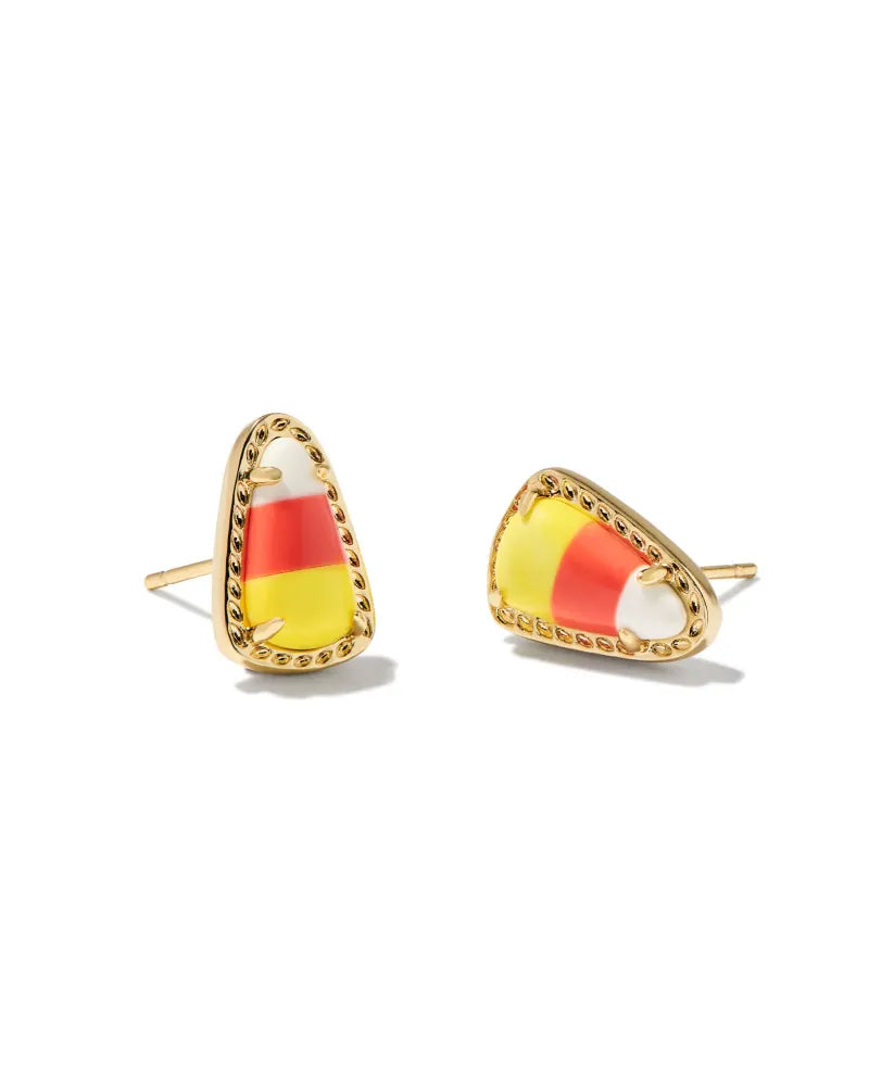 Kendra Scott | Candy Corn Gold Stud Earrings in Candy Corn Magnesite