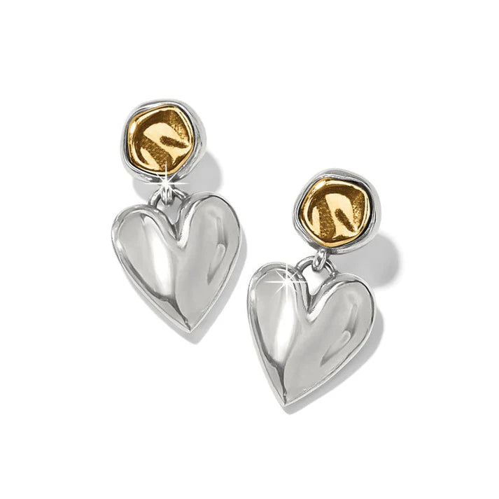 Brighton | Cascade Heart Reversible Post Earrings in Silver and Gold Tone