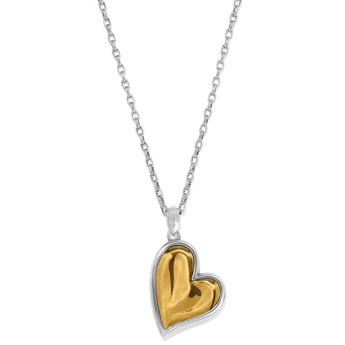 Brighton | Cascade Heart Reversible Necklace in Silver and Gold Tone