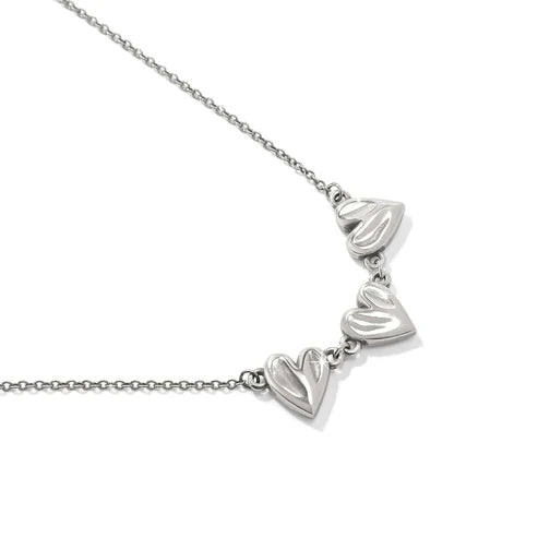 Brighton | Cascade Heart Trio Necklace in Silver and Gold Tone
