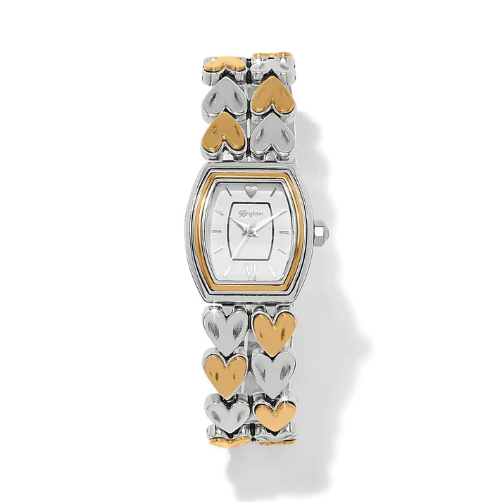 Brighton | Cascade Two-Tone Heart Watch in Gold and Silver