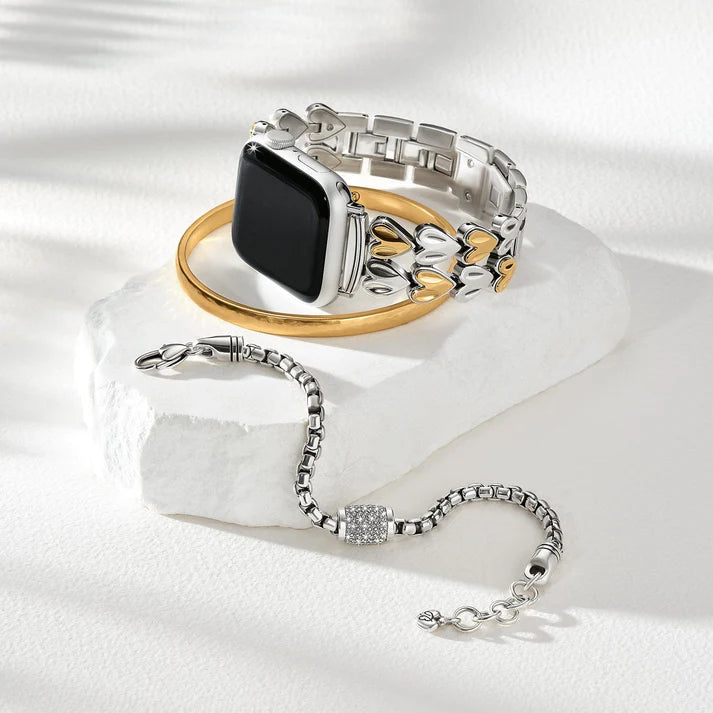 Brighton | Cascade Two-Tone Heart Watch in Gold and Silver