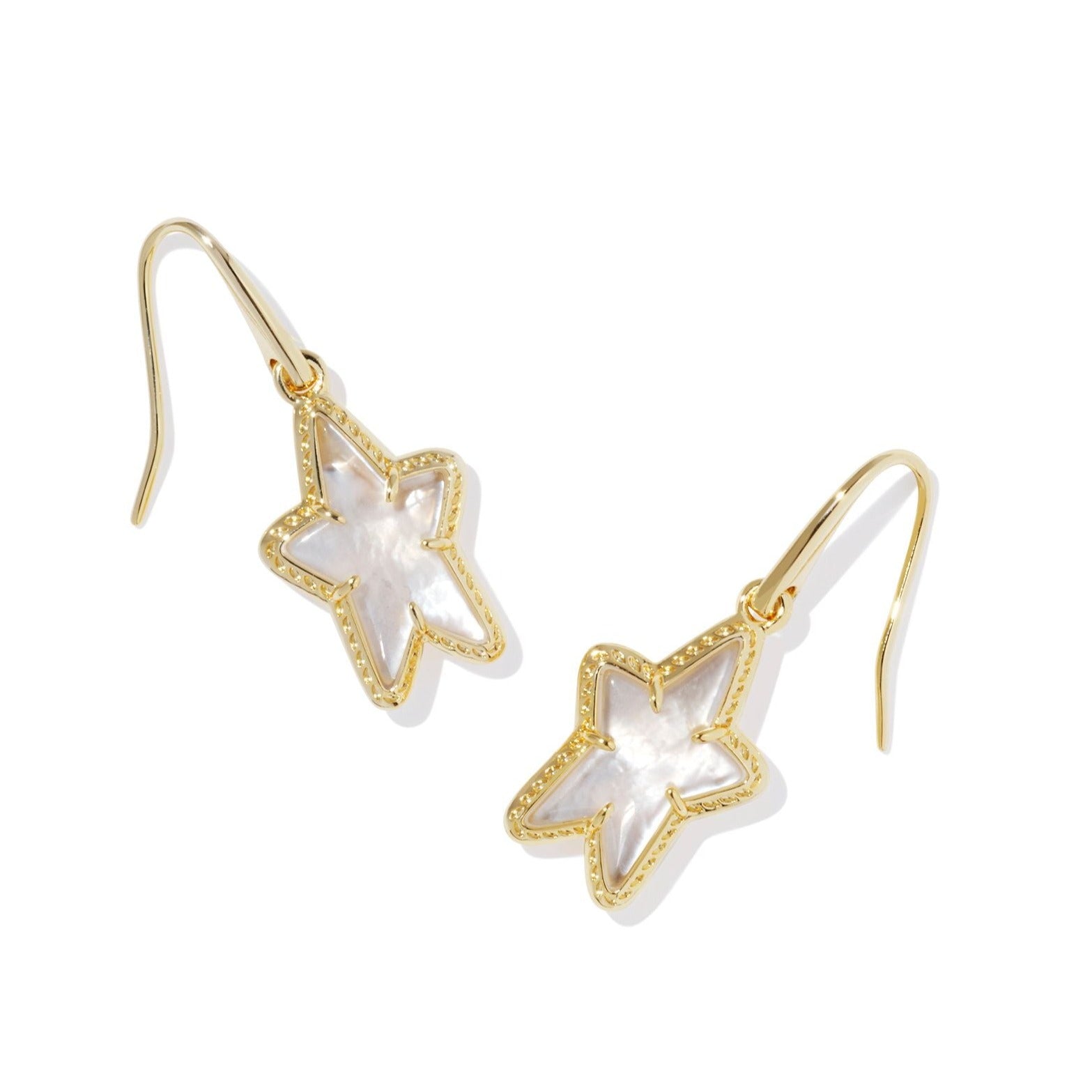 Kendra Scott | Ada Gold Small Star Drop Earrings in Ivory Mother of Pearl - Giddy Up Glamour Boutique