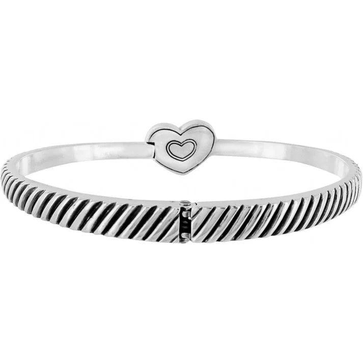 Brighton | Celestia Heart Hinged Bangle in Silver