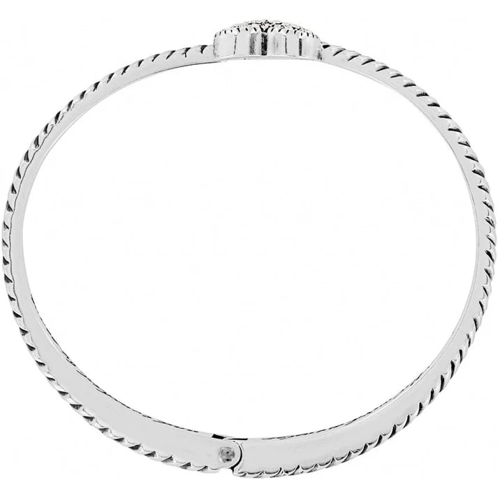 Brighton | Celestia Heart Hinged Bangle in Silver