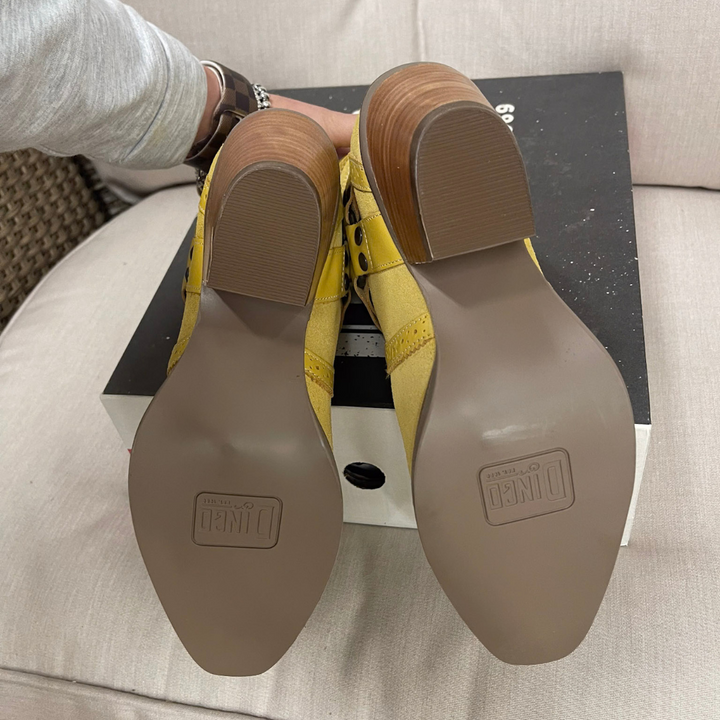 *DISCONTINUED* Dingo | Gummy Bear Leather Cowboy Boots in Yellow Suede | Last Chance Size 7.5