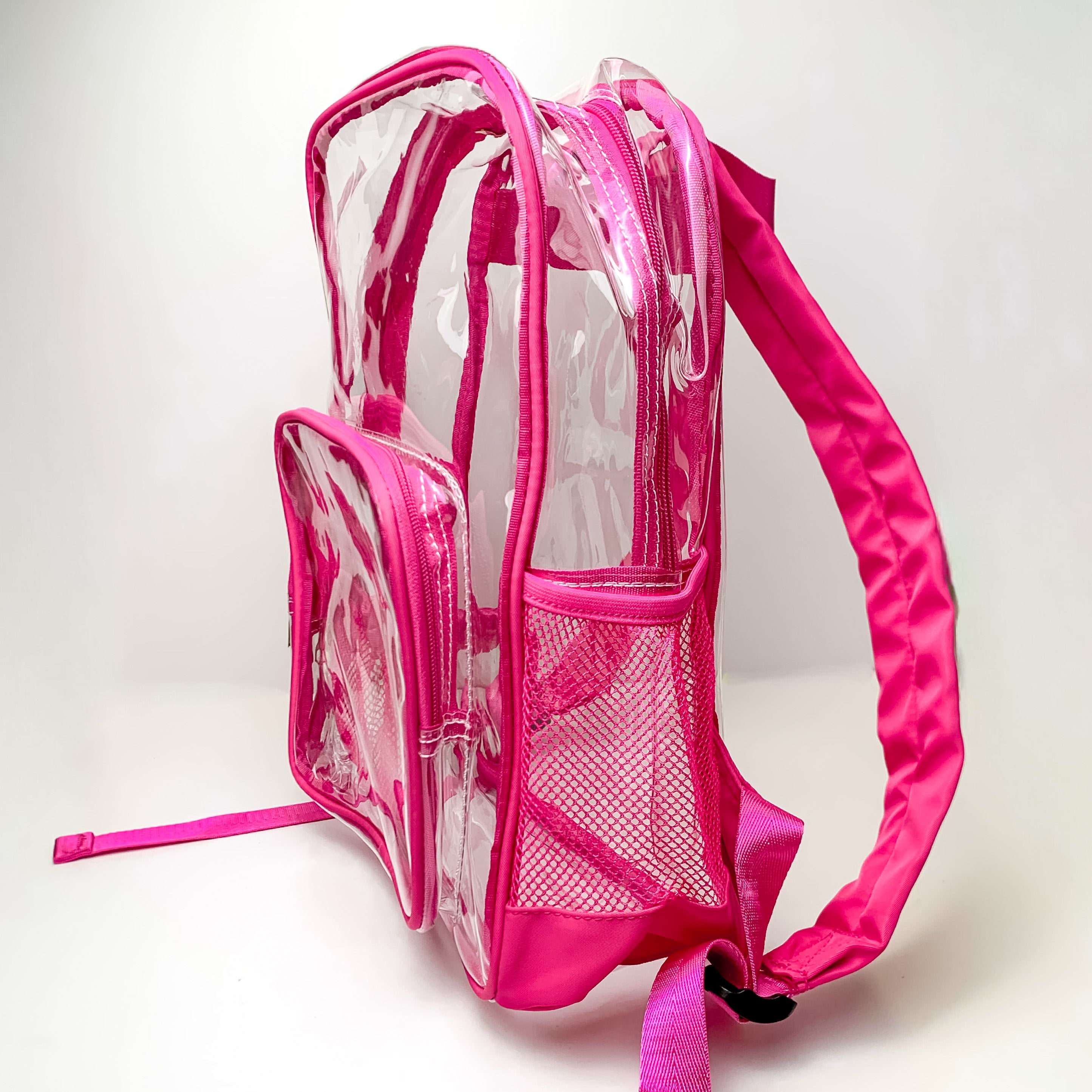 Clear Backpack in Fuchsia Pink - Giddy Up Glamour Boutique