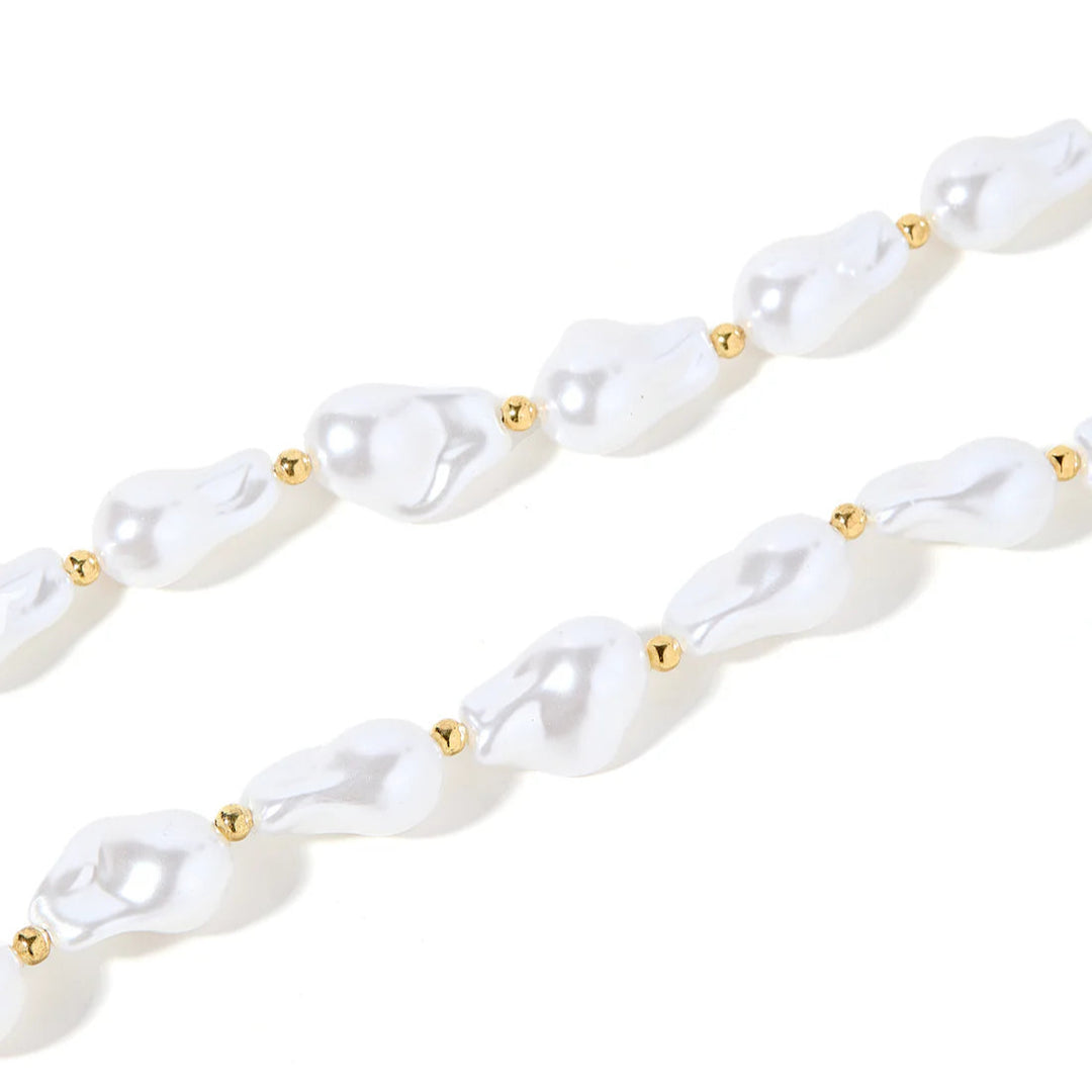 Linny Co | Lana Pearl Necklace with Gold Spacers