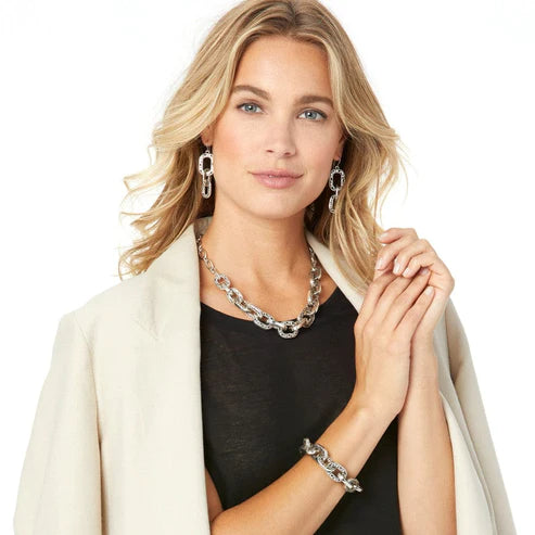 Brighton | Contempo Linx Necklace in Silver Tone - Giddy Up Glamour Boutique