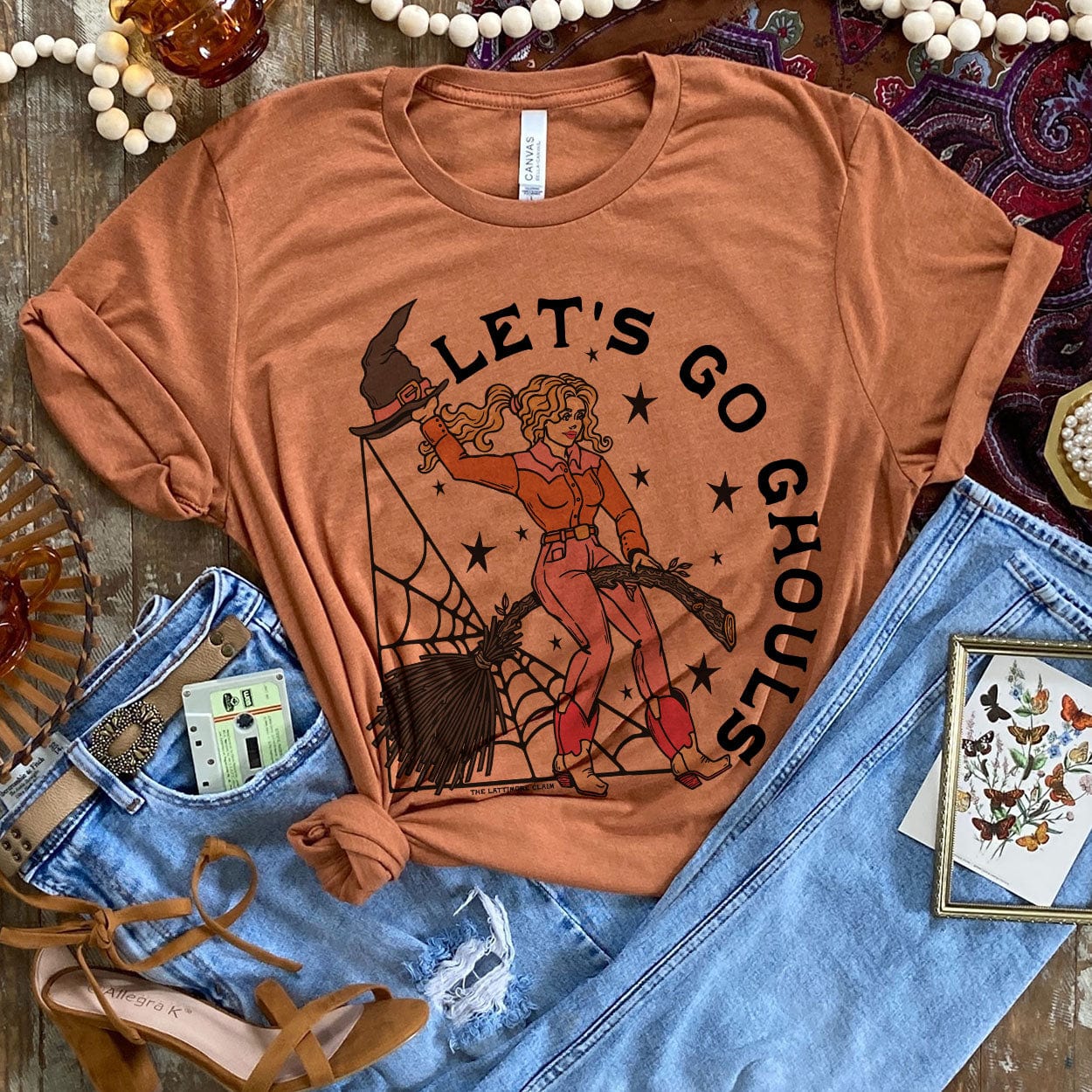 Online Exclusive | Country Ghoul Short Sleeve Graphic Tee in Harvest Orange - Giddy Up Glamour Boutique