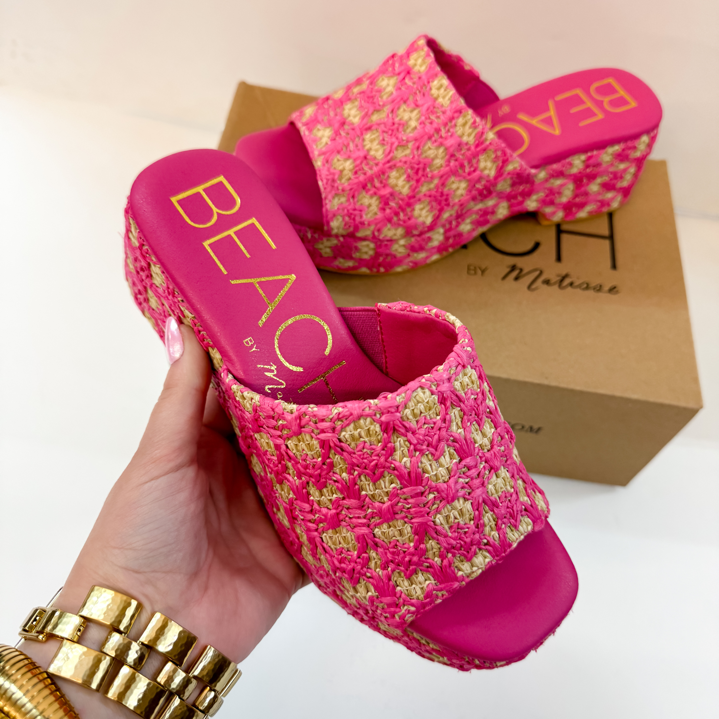 Matisse | Cruz Multi-Color Platform Sandal in Hot Pink - Giddy Up Glamour Boutique