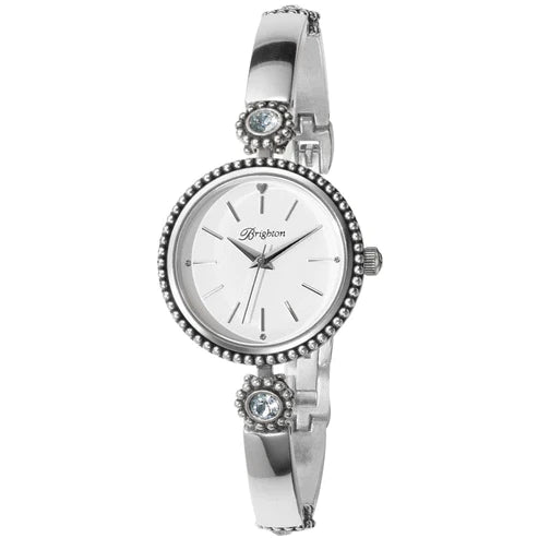 Brighton Silver-Tone Women\'s Bracelet Watch with White Dial Brighton Watch York Women Silver Tone Link Bracelet With  main image 4