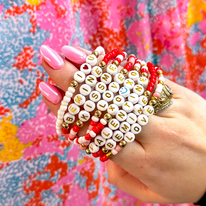 Buy 3 for $10 | Valentine's Day Friendship Stretch Bracelets - Giddy Up Glamour Boutique