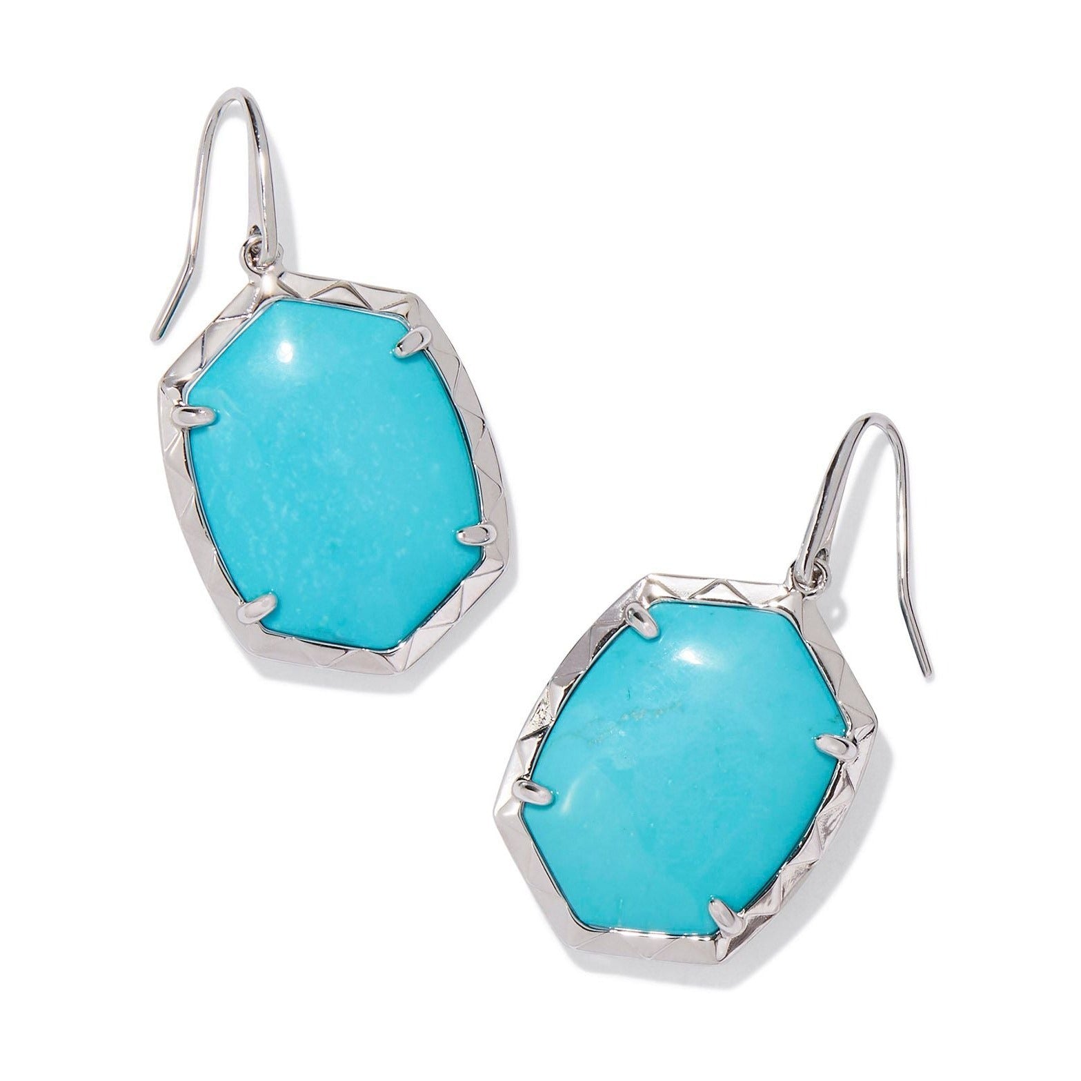 Kendra Scott | Daphne Silver Drop Earrings in Variegated Turquoise Magnesite - Giddy Up Glamour Boutique