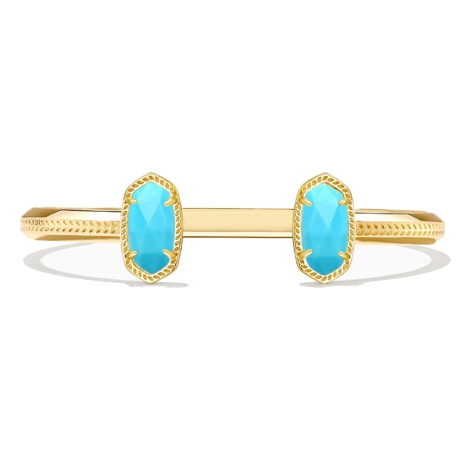 Kendra Scott | Elton Gold Cuff Bracelet in Variegated Turquoise Magnesite - Giddy Up Glamour Boutique