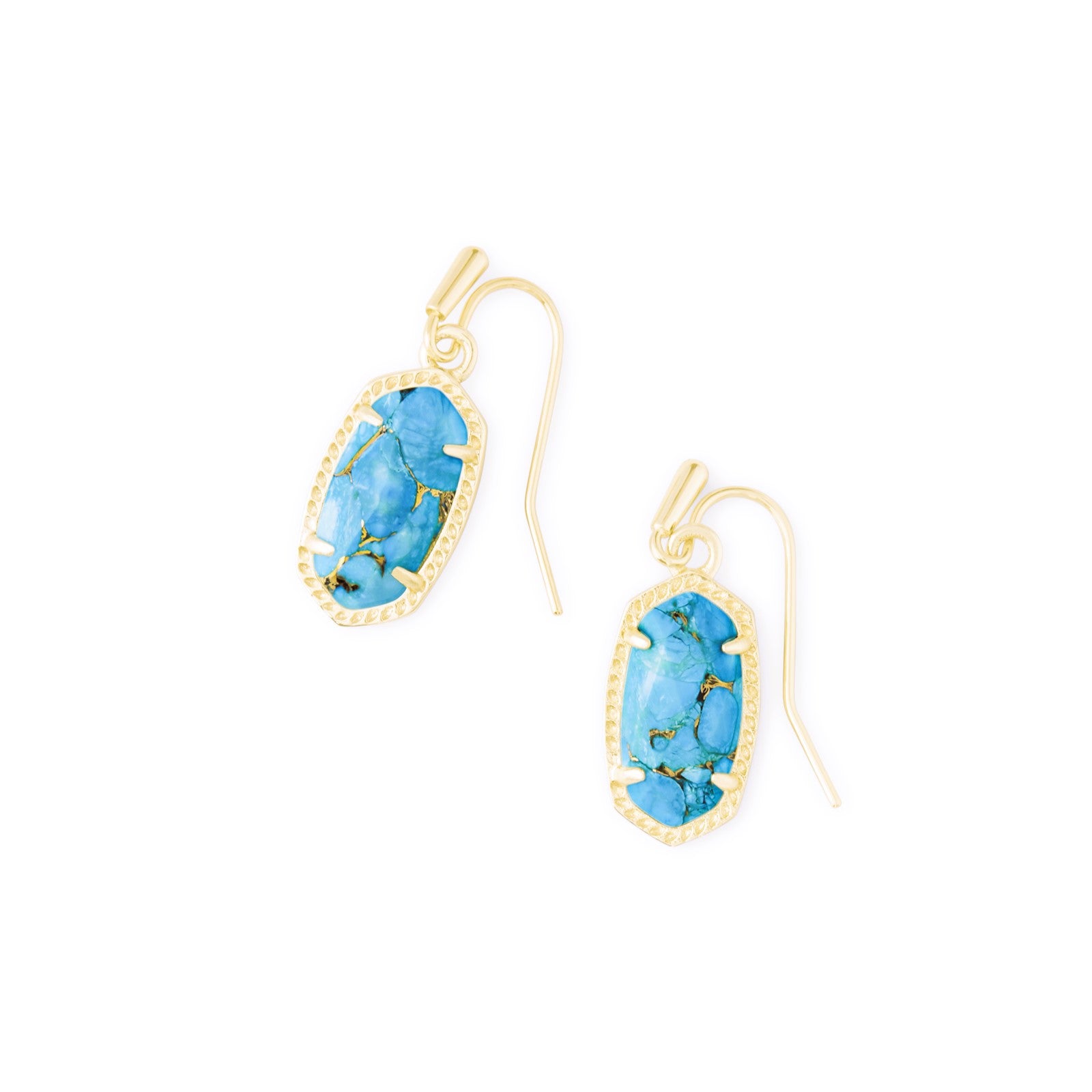 Kendra Scott | Lee Gold Earrings in Bronze Veined Turquoise Magnesite - Giddy Up Glamour Boutique