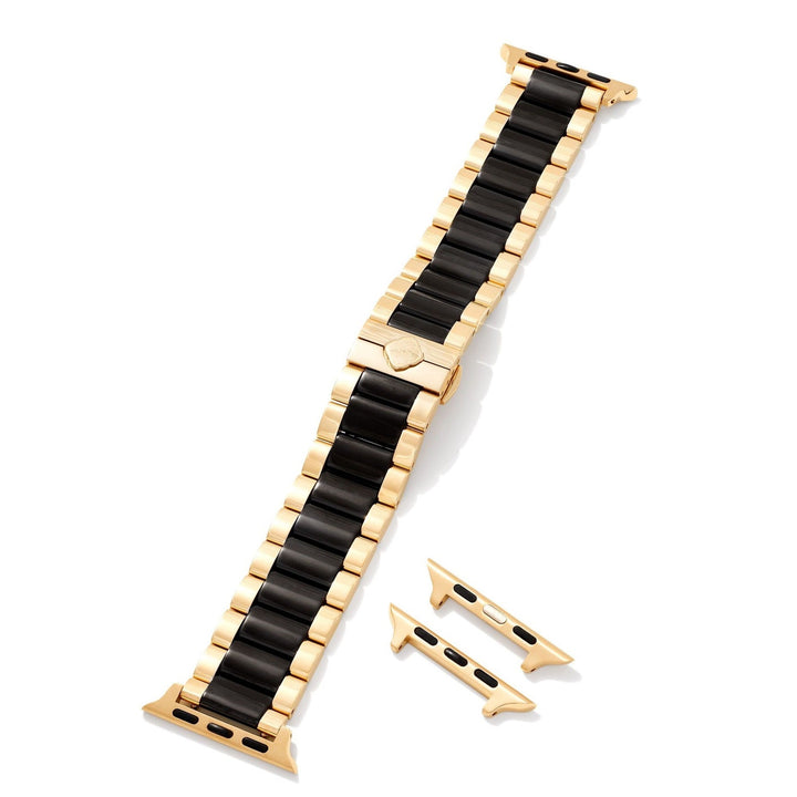 Kendra Scott | Dira 3 Link Watch Band in Gold Tone & Black Stainless Steel