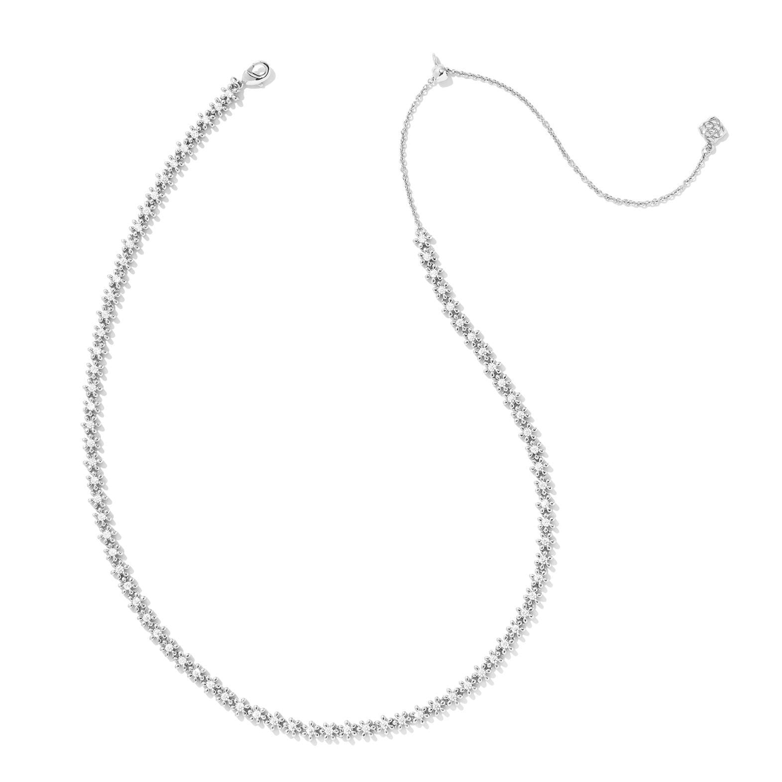 Kendra Scott | Nydia Silver Strand Necklace in White Crystal