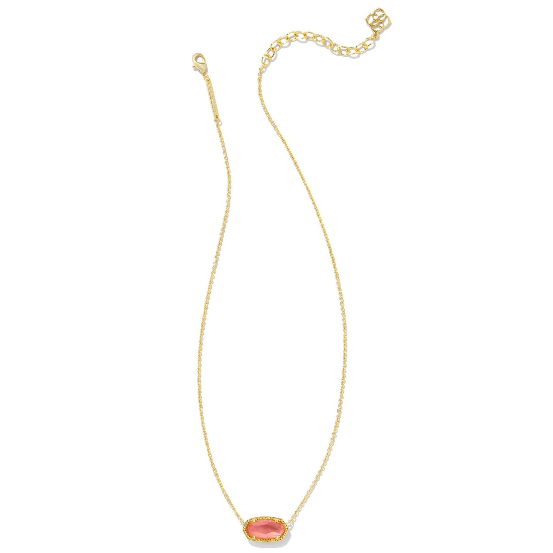 Kendra Scott | Elisa Gold Pendant Necklace in Coral Pink Mother of Pearl - Giddy Up Glamour Boutique
