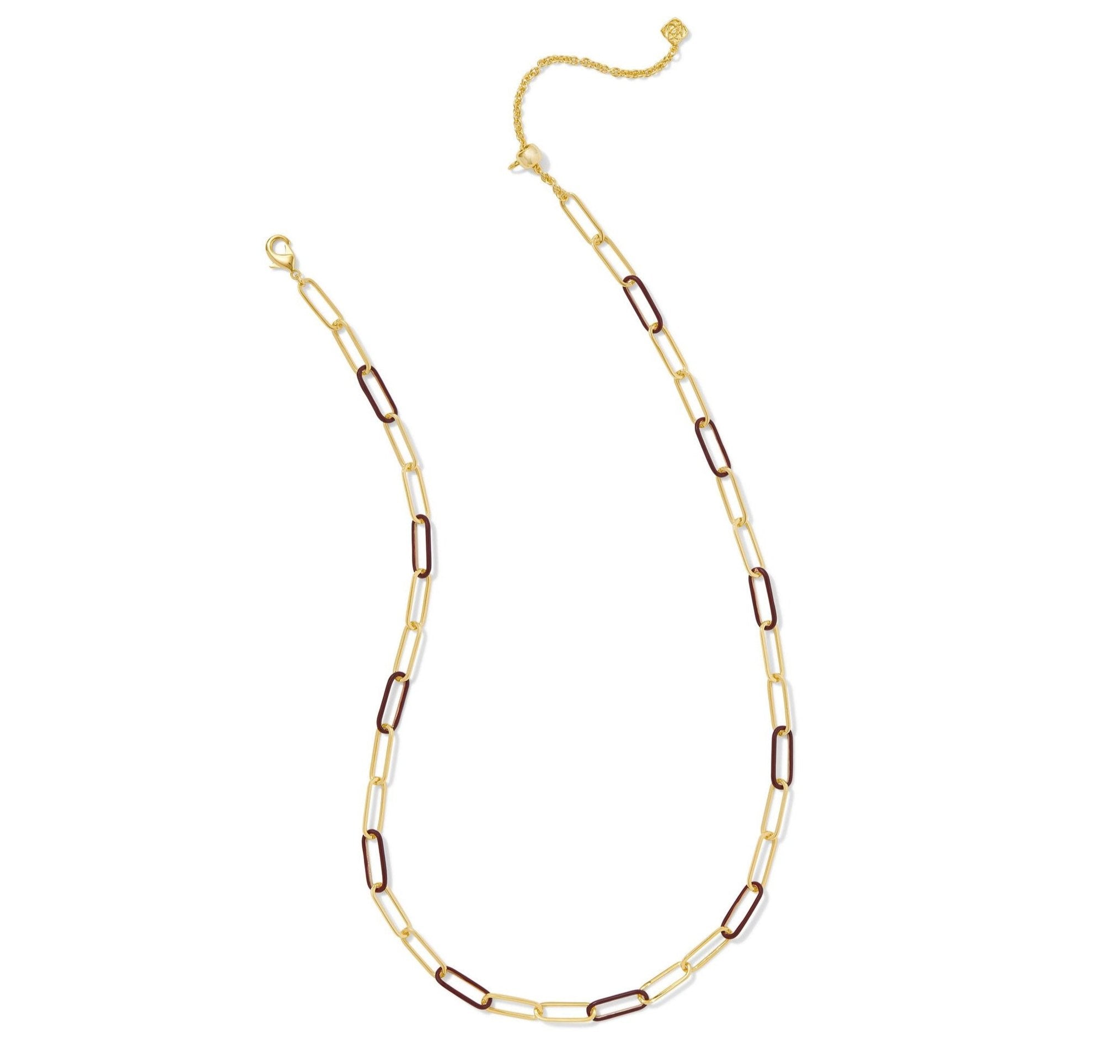 Kendra Scott | Ainsley Gold Convertible Chain Necklace in Burgundy Enamel