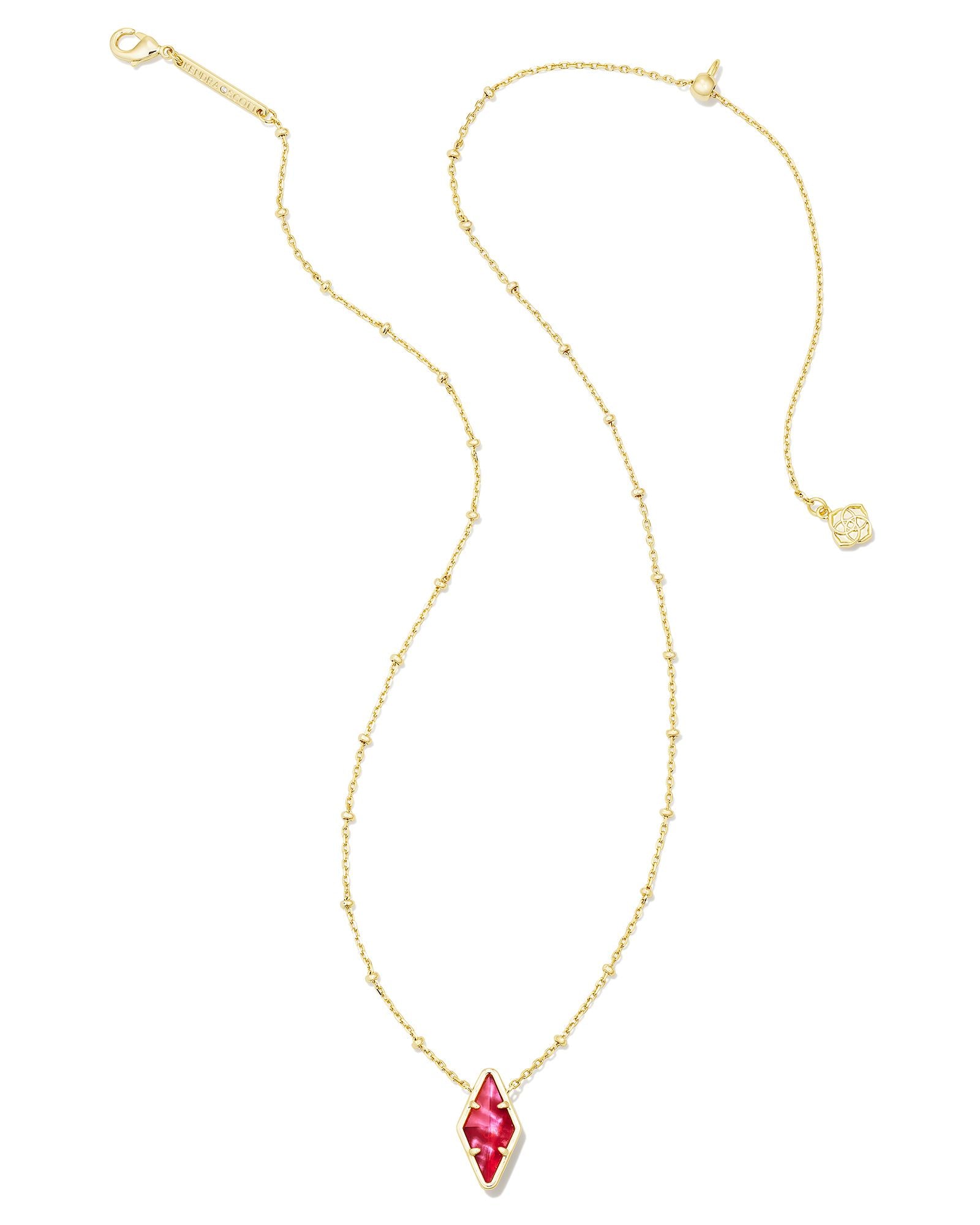 Kendra Scott | Kinsley Gold Short Pendant Necklace in Raspberry Illusion - Giddy Up Glamour Boutique