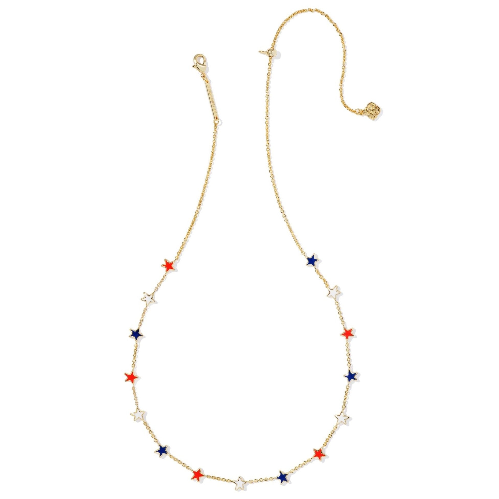 Kendra Scott | Sierra Gold Star Strand Necklace in Red, White, and Blue Mix - Giddy Up Glamour Boutique