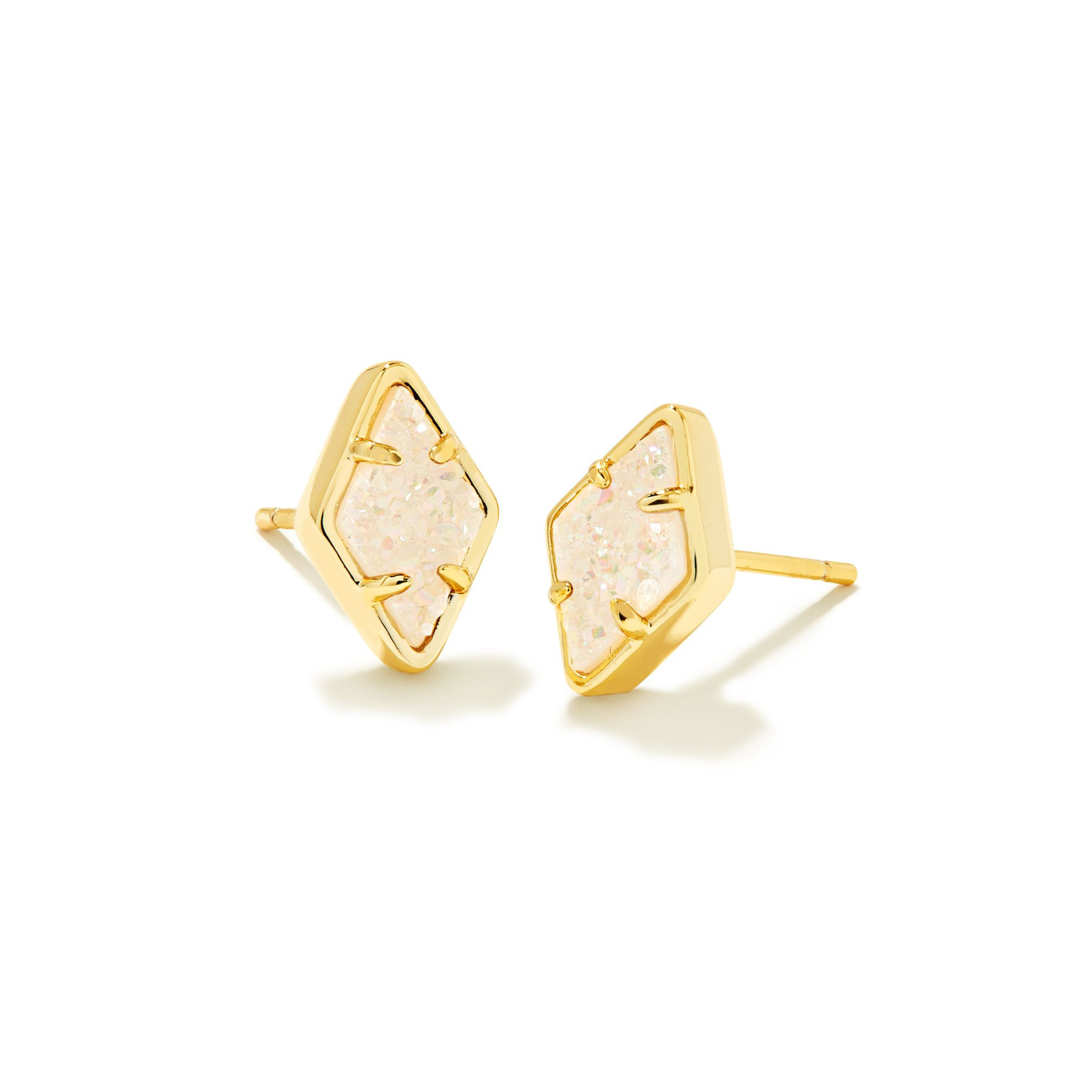 Kendra Scott | Kinsley Gold Stud Earrings in Iridescent Drusy - Giddy Up Glamour Boutique