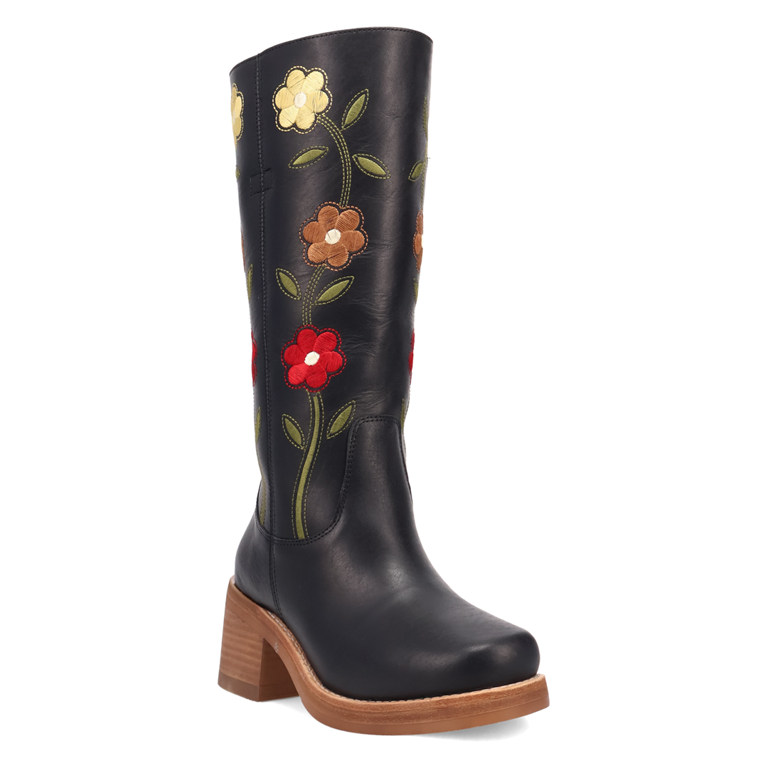Online Exclusive | Dingo | Bloom Leather Boot in Black **PREORDER