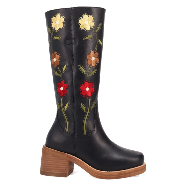 Online Exclusive | Dingo | Bloom Leather Boot in Black **PREORDER