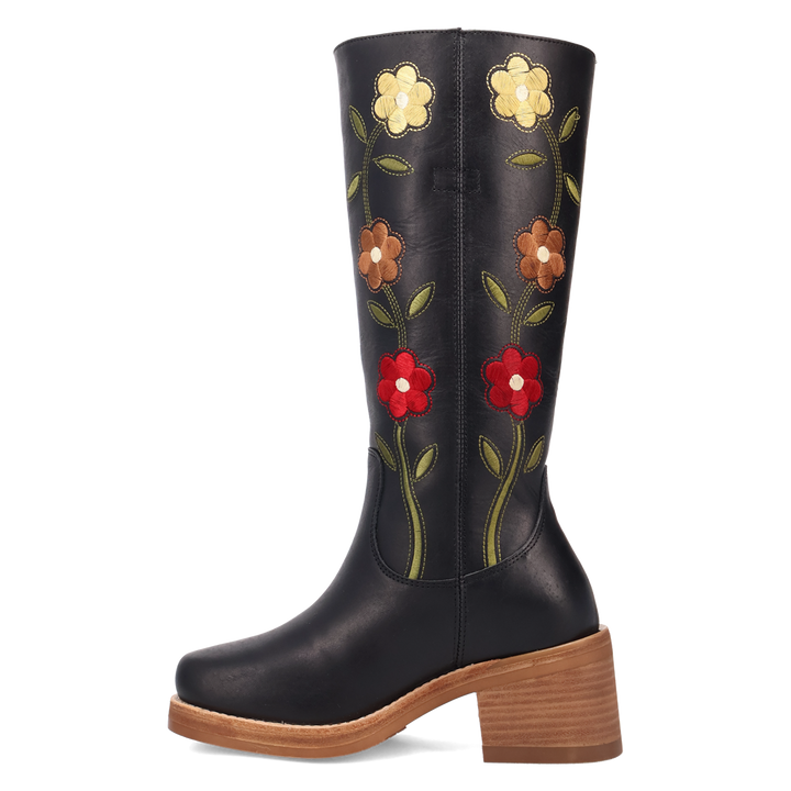 Online Exclusive | Dingo | Bloom Leather Boot in Black **PREORDER