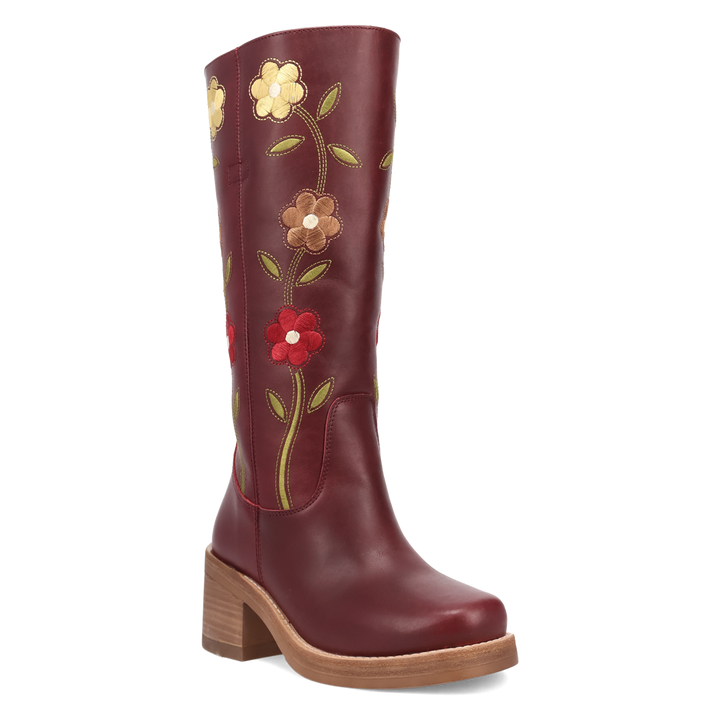 Online Exclusive | Dingo | Bloom Leather Boot in Maroon **PREORDER