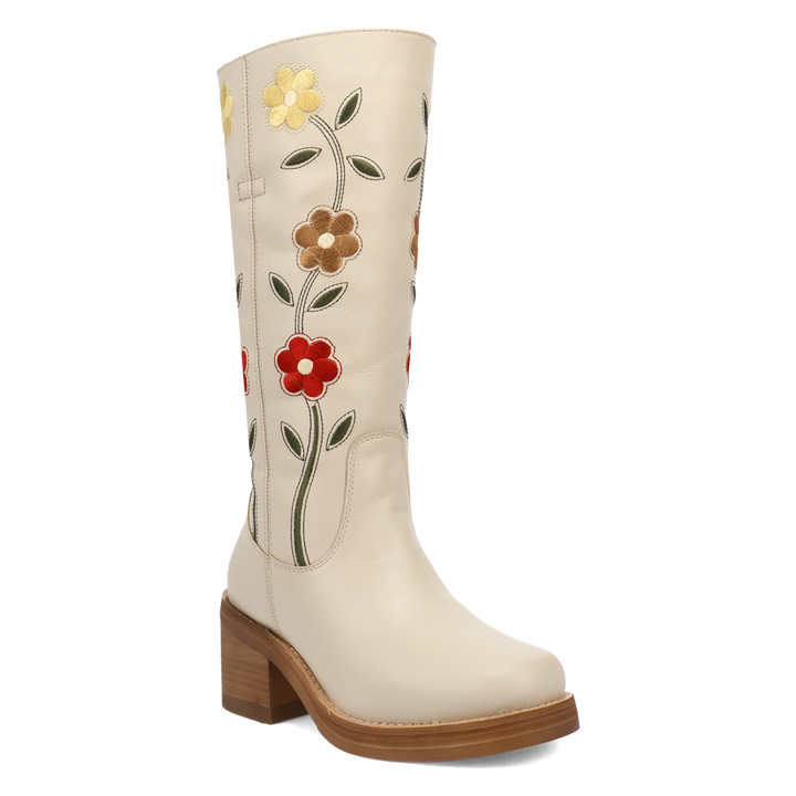 Online Exclusive | Dingo | Bloom Leather Boot in White **PREORDER