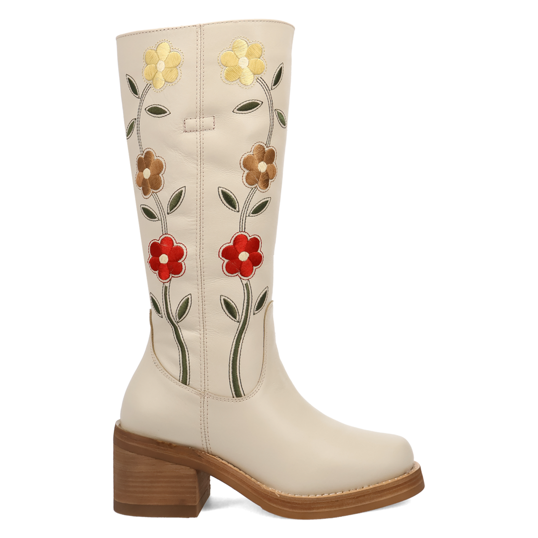 Online Exclusive | Dingo | Bloom Leather Boot in White **PREORDER