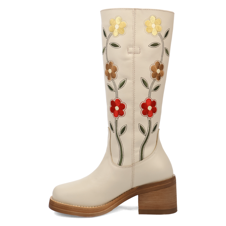 Online Exclusive | Dingo | Bloom Leather Boot in White **PREORDER