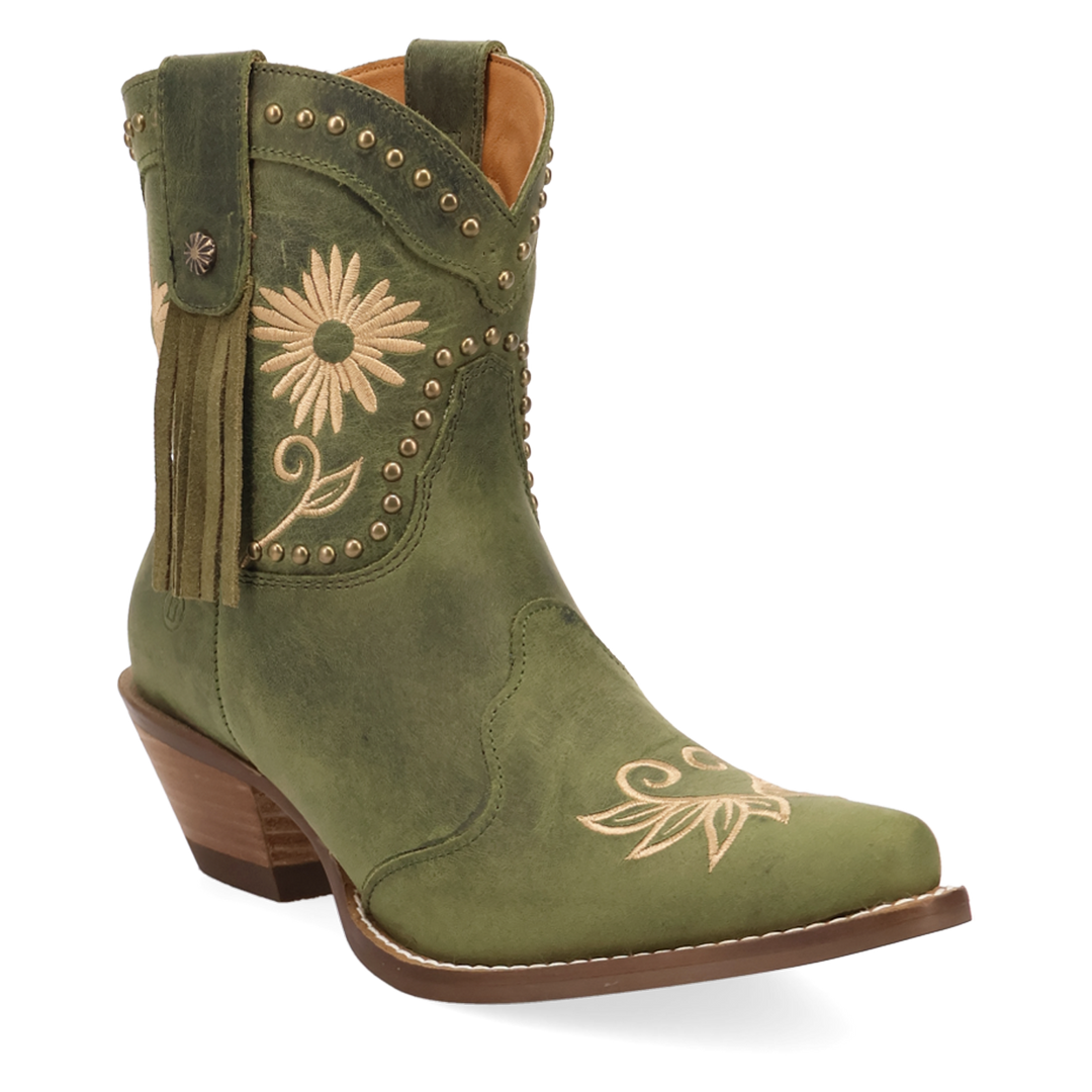 Online Exclusive | Dingo | Country Cute Leather Bootie in Olive Green **PREORDER
