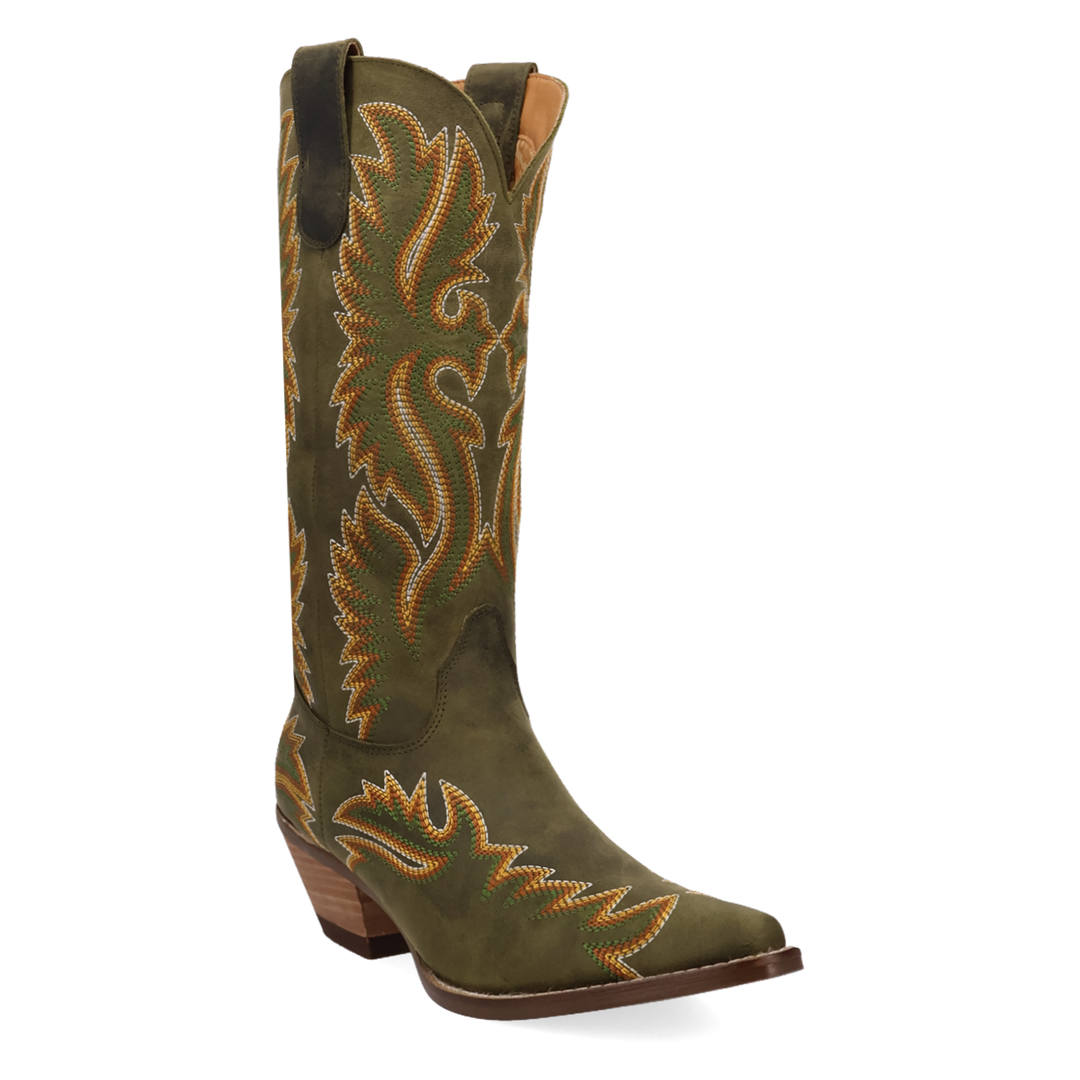 Online Exclusive | Dingo | Lantana Leather Boot in Olive Green **PREORDER