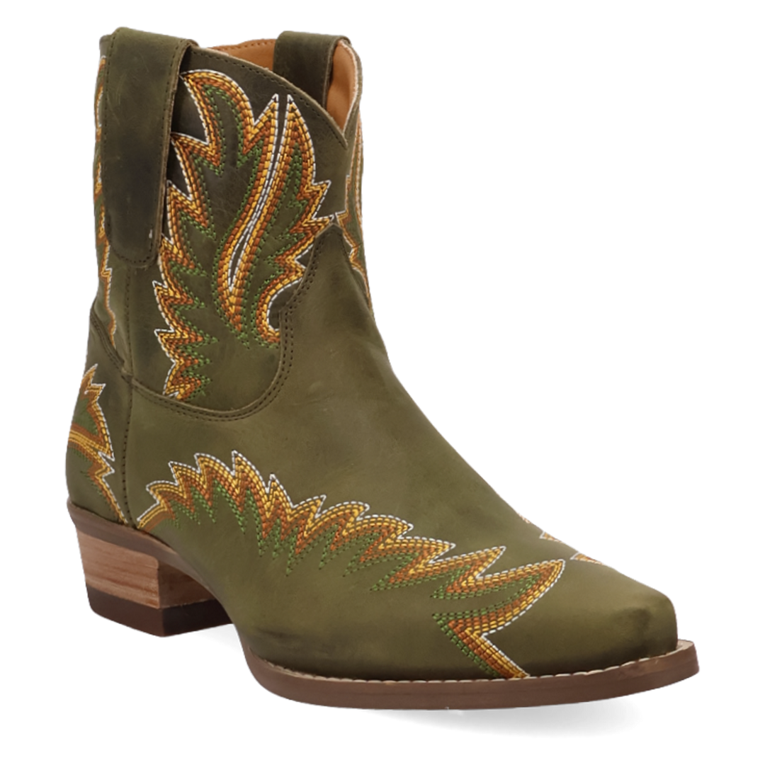 Online Exclusive | Dingo | Laurel Leather Bootie in Olive Green **PREORDER