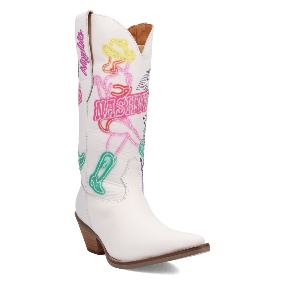 Online Exclusive | Dingo | Nashville Nights Leather Boot in White **PREORDER