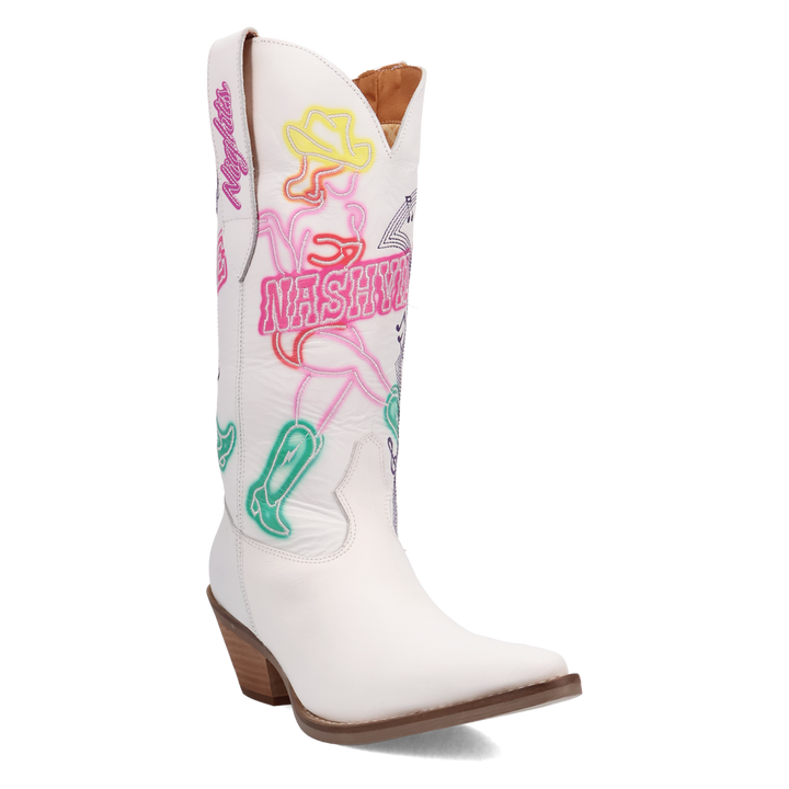 Online Exclusive | Dingo | Nashville Nights Leather Boot in White **PREORDER