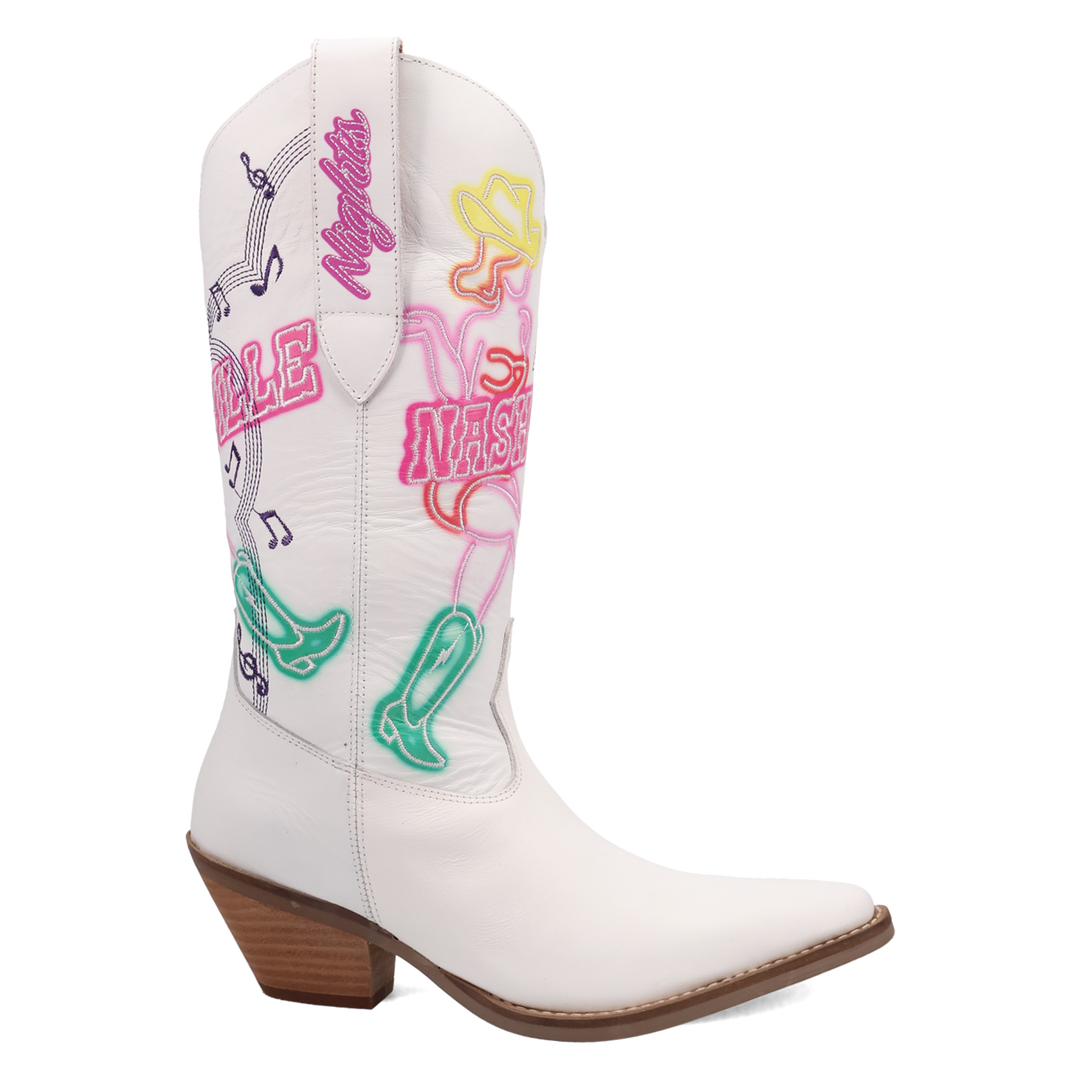 Online Exclusive | Dingo | Nashville Nights Leather Boot in White **PREORDER