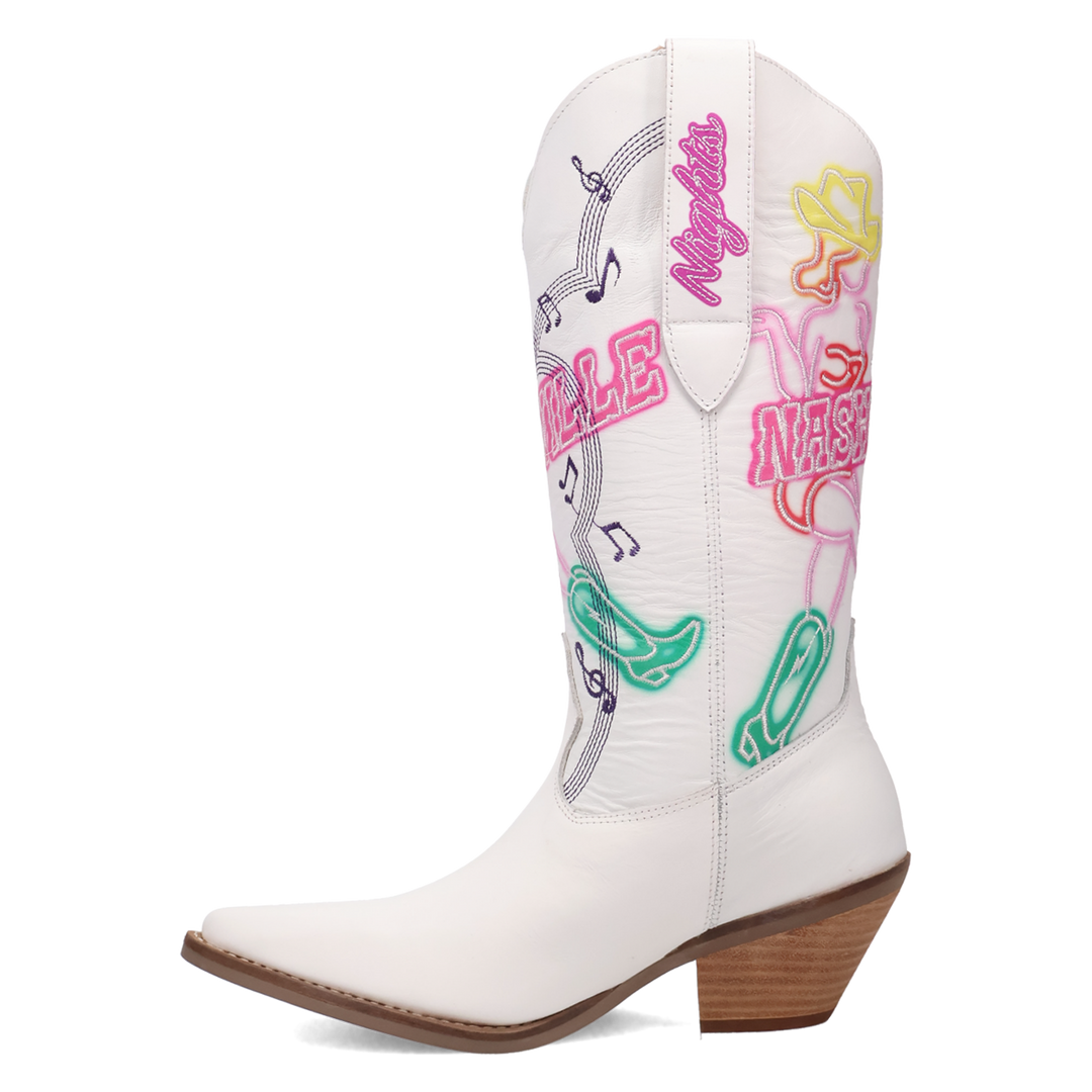 Online Exclusive | Dingo | Nashville Nights Leather Boot in White **PREORDER