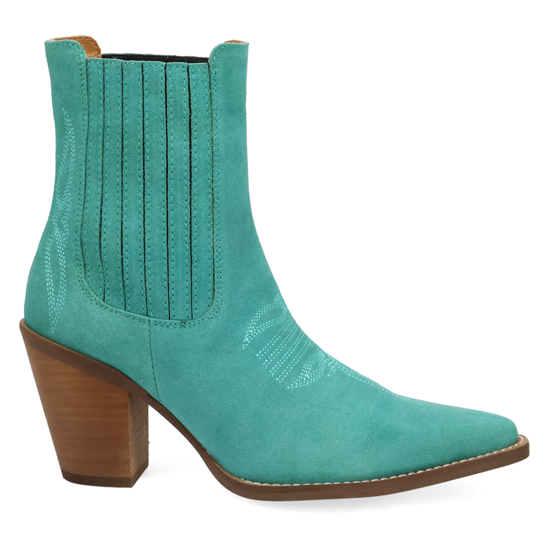 Online Exclusive | Dingo | Paloma Suede Leather Bootie in Green **PREORDER