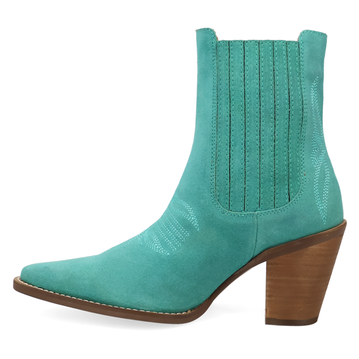Online Exclusive | Dingo | Paloma Suede Leather Bootie in Green **PREORDER