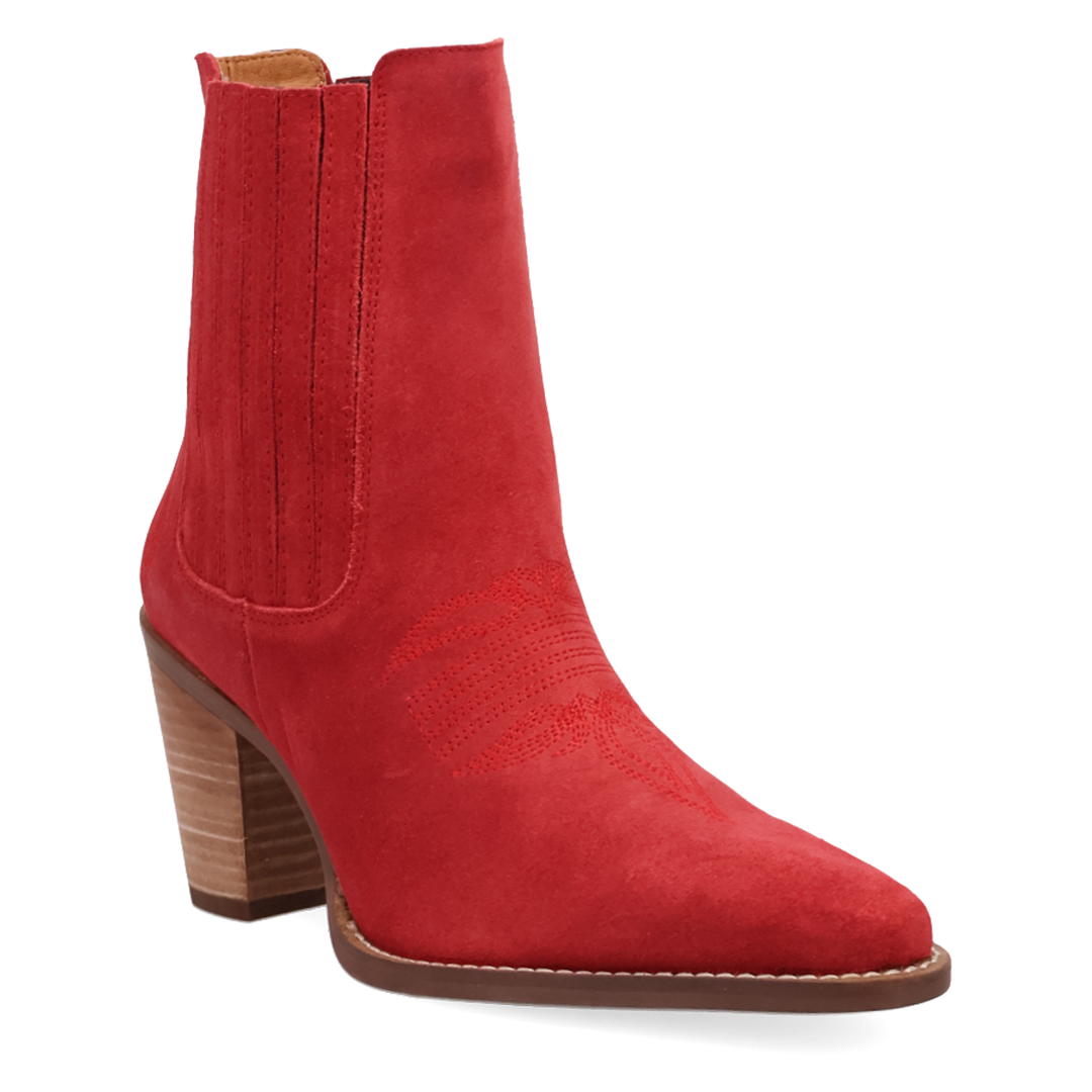 Online Exclusive | Dingo | Paloma Suede Leather Bootie in Red **PREORDER